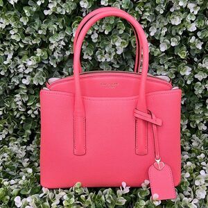 Kate Spade Margaux Pebbled Leather Medium Satchel LYCHEE